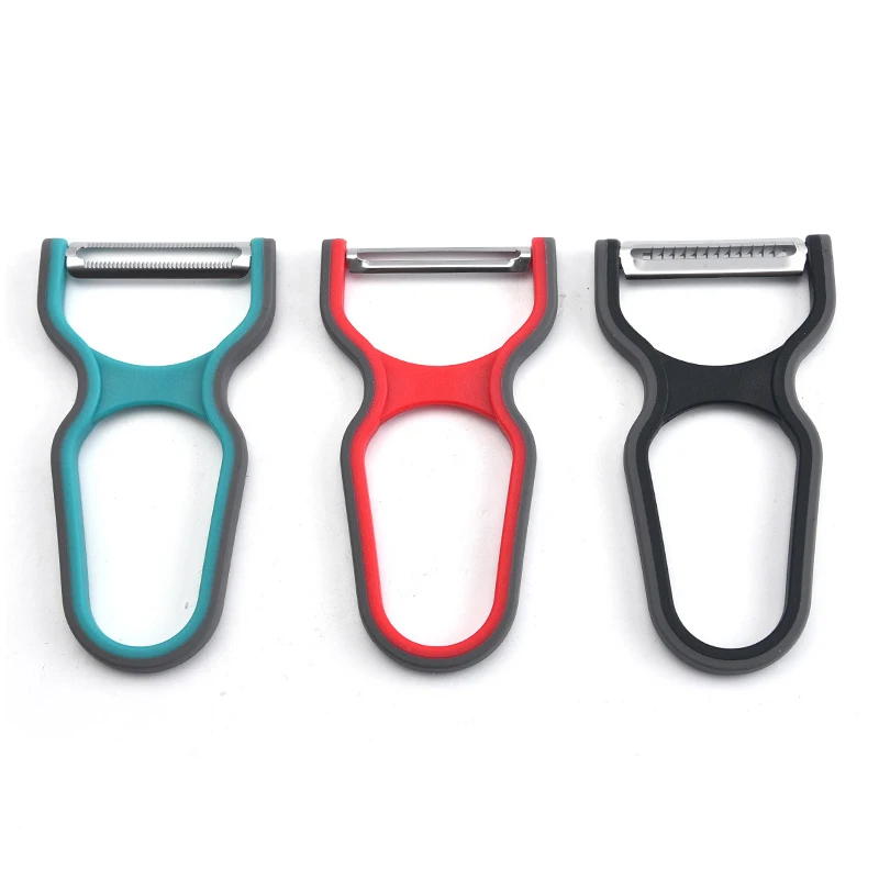 

3Pcs Stainless Steel Multi-function Potato Peeler Fruit Vegetable Chopper Mini Spud Slicer Grater Set Random Color Kitchen Tools