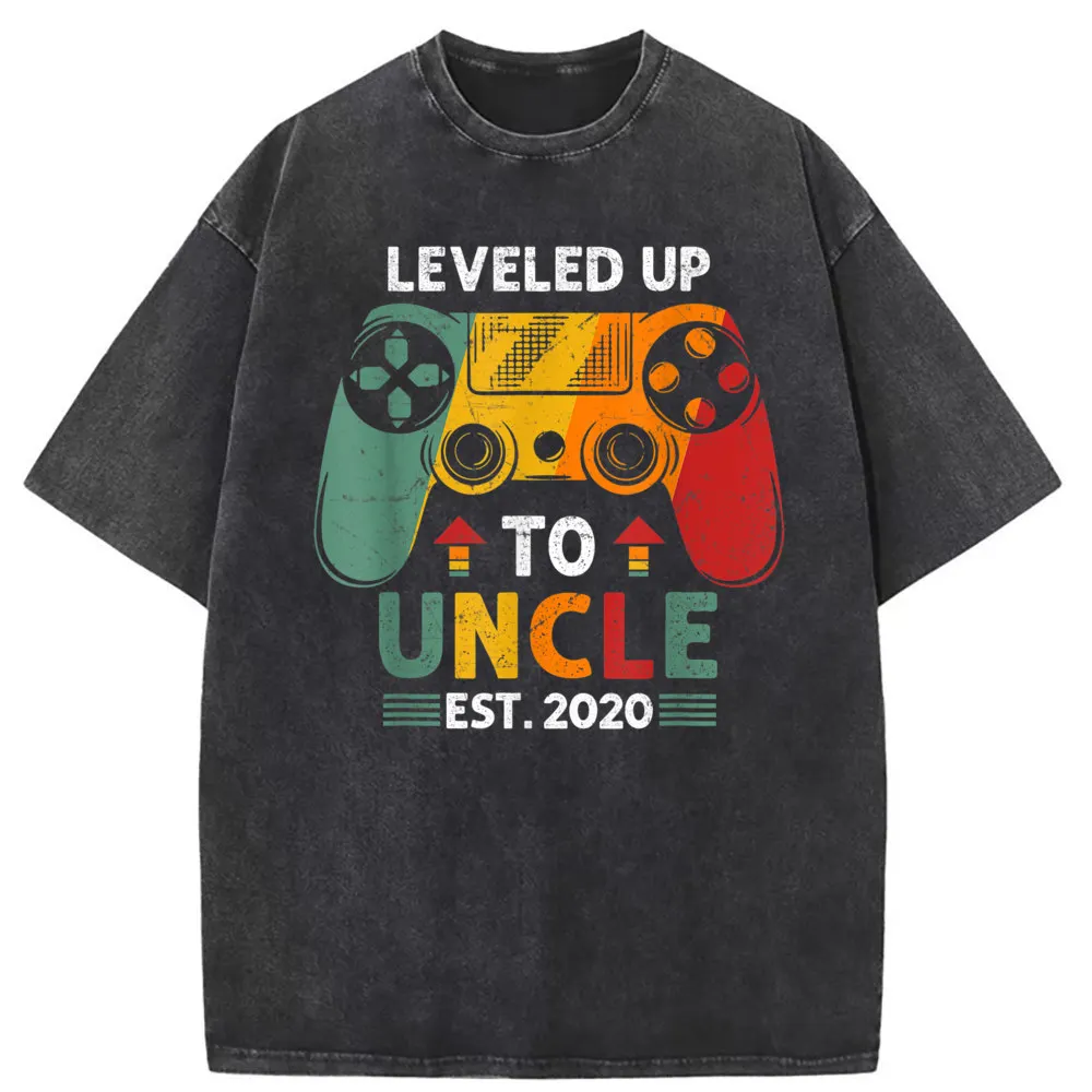 Leveled Up To Uncle Est 2020 Men T-shirts Sweatshirts High Quality Thanksgiving Day Gifts Tshirts Man Women's  Long Sleeve Tees