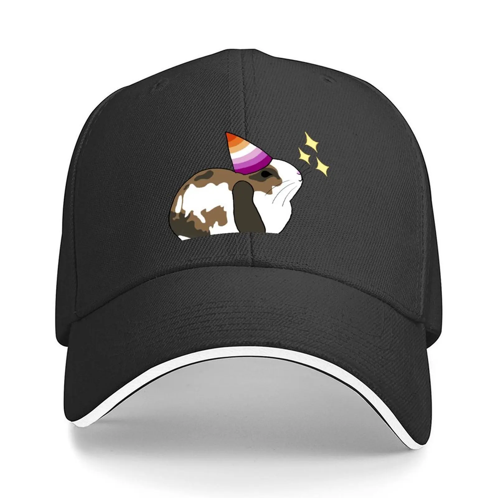 

Bunny Lesbian Pride (sunset) Baseball Cap sun hat Luxury Man Hat Sunscreen fishing hat Women's Beach Men's