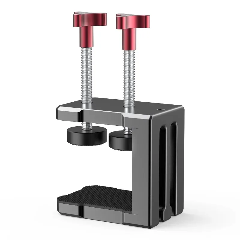 Aluminum Alloy Bench Type C Twin Screw Strong Clamp with 1/4 3/8 Threaded Hole Mounting Bracket Clamp for DSLR Cameras