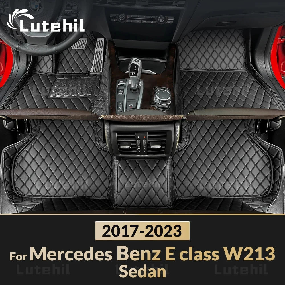 

Автомобильные коврики Lutehil для Mercedes Benz E class W213 Sedan 2017-2023 22 21 20 19 18 футов, коврики, чехол, аксессуары для интерьера