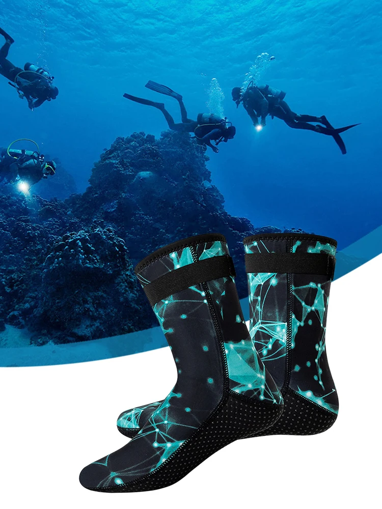 Swimming Snorkeling Socks Unisex Winter Warm Snorkeling Spearfishing Socks Neoprene Anti Slip Portable Lightweight for Men Women