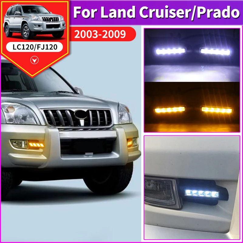 Automobile LED Daytime Running Lamp Modified For Toyota Land Cruiser Prado 120 Lc120 FJ120 2003-2009 2008 External Accessories