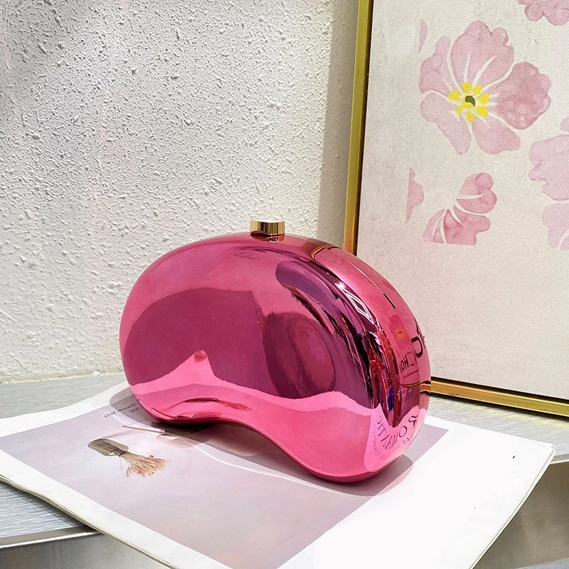 JIOMAY 2025 جديد المرأة الوردي الاكريليك مساء حقيبة موضة الحد الأدنى حقيبة صغيرة أنيقة تنوعا محفظة الكاجو شكل حقيبة الحفلات