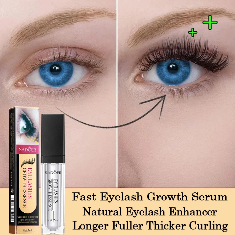 Suero de crecimiento rápido de pestañas, potenciador de pestañas Natural, pestañas rizadas más largas y gruesas, nutre los folículos, productos para el cuidado de los ojos, maquillaje