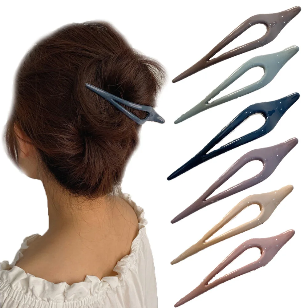 Plastic Women Korean Dripping Morandi Color Fashion Duckbill Clip Disk Hair Hairpin Morandi Hair Clips