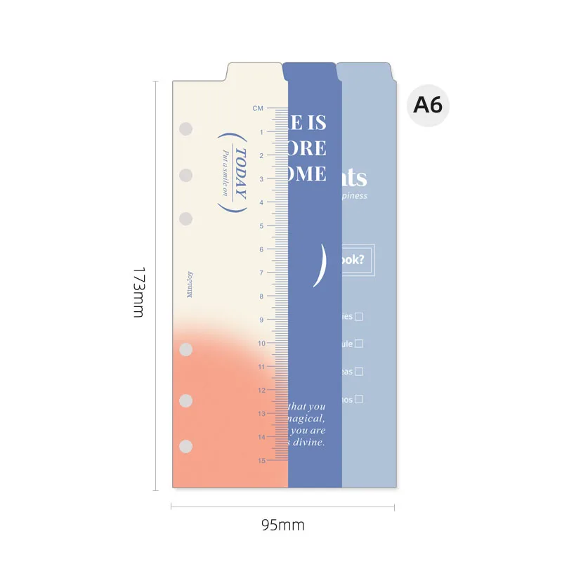 Multi Functional Little Fresh A6A7 Loose Leaf Notebook Minimalist Bookmark Ruler Classification Index Separator Page Supplies