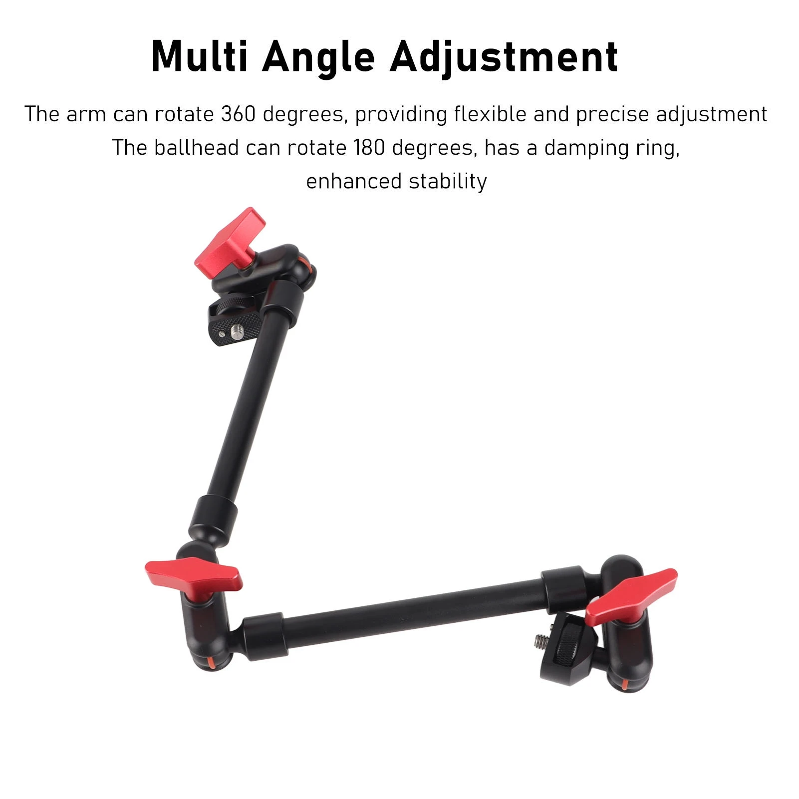 Articulating Arm 22 Inch 1/4in Screw Double Ball Head Multi Angle Adjustable Extension Rod for Phone Camera