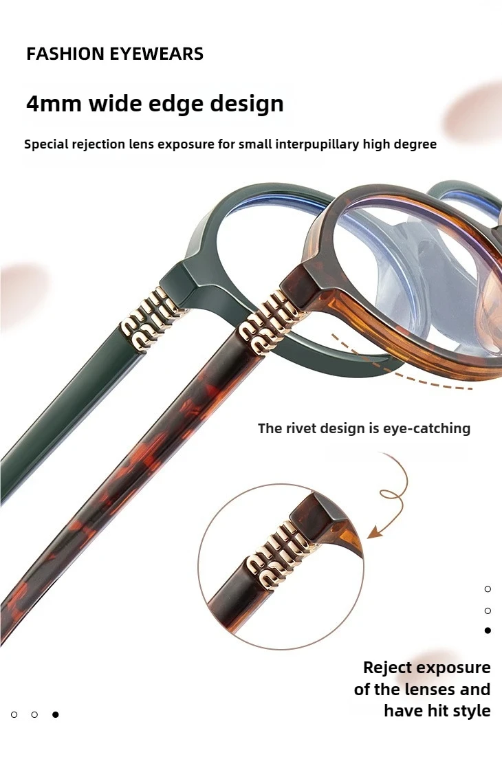 KANDREA Classics Small Frames Anti Blue Ray Myopia Glasses Women Retro Oval Reading Glasses Anti-reflection Prescription Eyewear