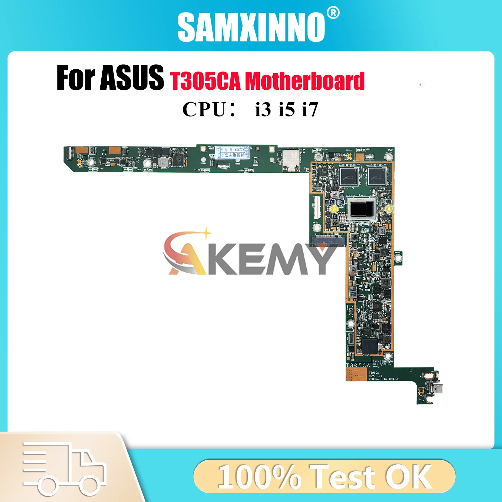 

T305CA Laptop Motherboard For ASUS Transformer T305C T305CA Notebook Mainboard With i3 i5 i7 CPU 100% tests OK fast shipping stk