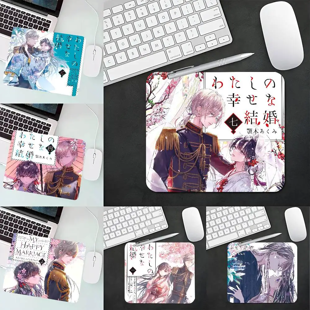Anime My Happy Marriage Mousepad Small LockEdge Mouse Pad For Gamers Computer Desk Pad Rectangular Anti-slip Rubber