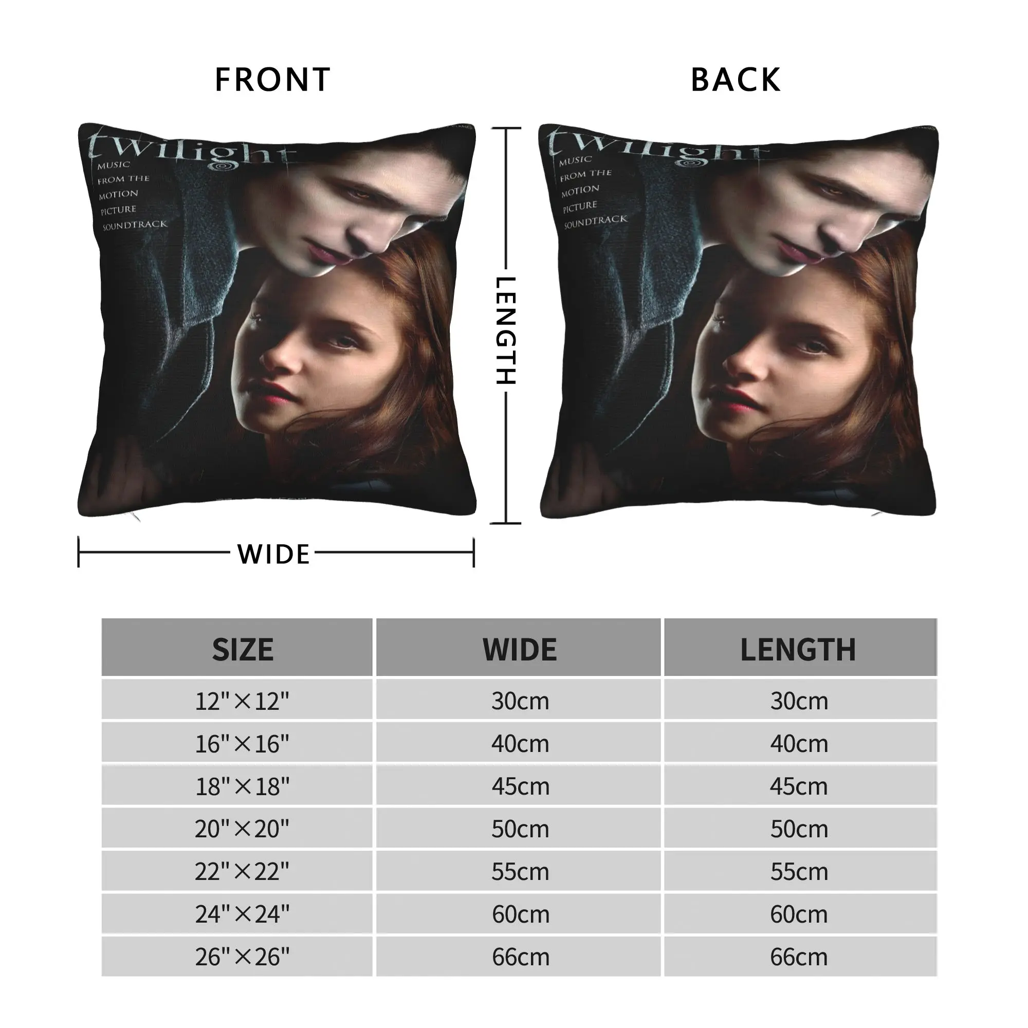 The Twilight Saga Printing Pillow Cover  Soft Cushion Cover Retro Trendy Pillow Case For Chair Sofa Home Decor