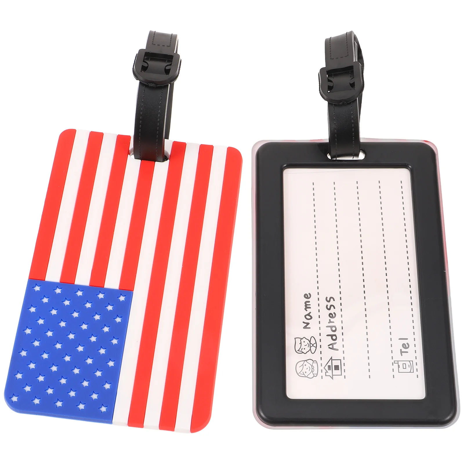 2 Pcs Flag Luggage Tags Suitcase Hanging Labels 3D Name Tags Travel Baggage Identification Boarding Bus Card Holder