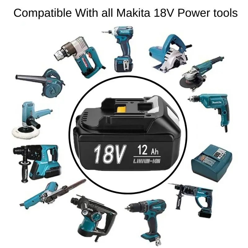 Imagem -04 - para Makita Original com Substituição de Íon de Lítio Led Lxt Bl1860b Bl1860 Bl1850 Makita Bateria Recarregável da Ferramenta Elétrica 18v 12.0ah