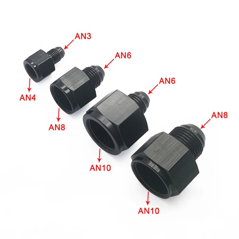 

Black Aluminum AN4 AN8 AN6 1/8NPT Female to AN3 AN6 AN8 AN10 Male Flare Adapter Fitting Reducer for Automotive car accessories
