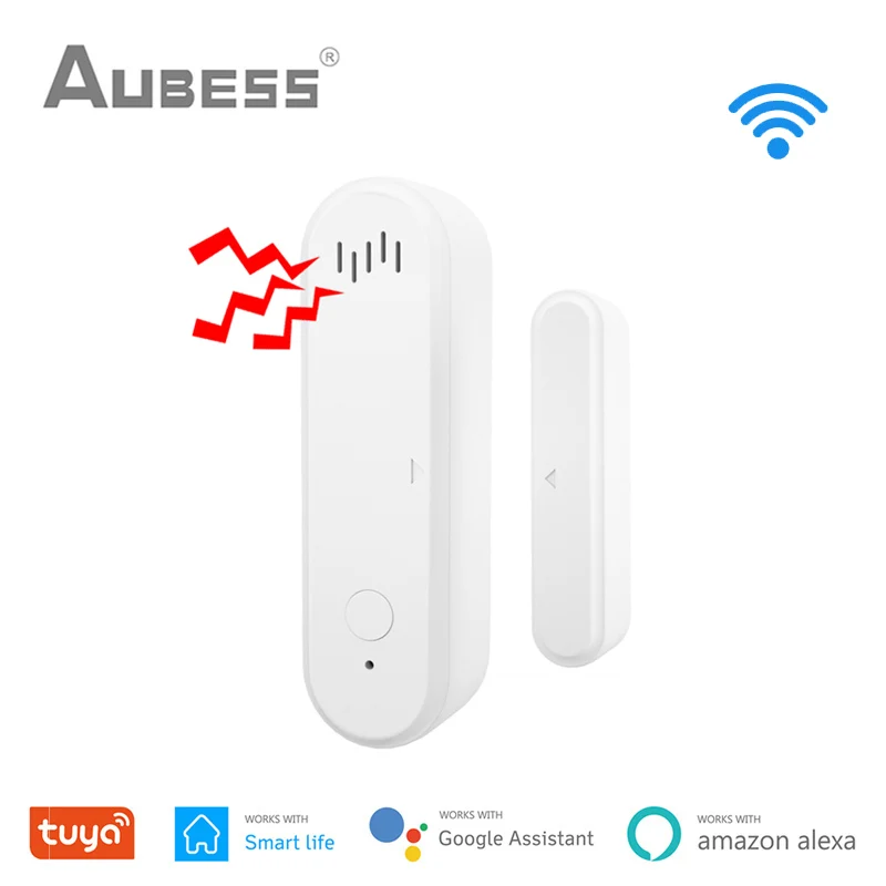 Tuya WiFi Smart Door Sensor Smart Home Door Open/Closed Detectors Sensor With 80dB Sound Alarm SmartLife Via Google Home Alexa