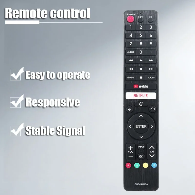 

Y319A TV remote control, compatible with GB345WJSA, GB234WJSA, GB275WJSA, GB346WJSA, GA007BG22, G0018KJ, GA877SB, GB345WJSA