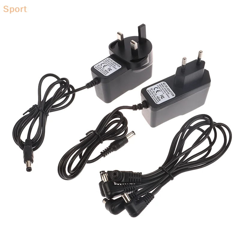 US/UK/EU Plug 1 To 5 DC 9V 1A Guitar Pedal Power Supply Adapter AC 100-240V Musical Instrument Guitar Parts For Effect Pedal