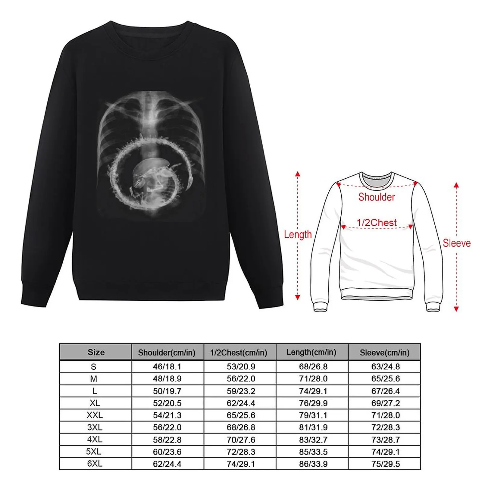 Alien radiography, Alien X-ray Sweatshirt clothes for men mens clothing new in hoodies & sweat-shirt