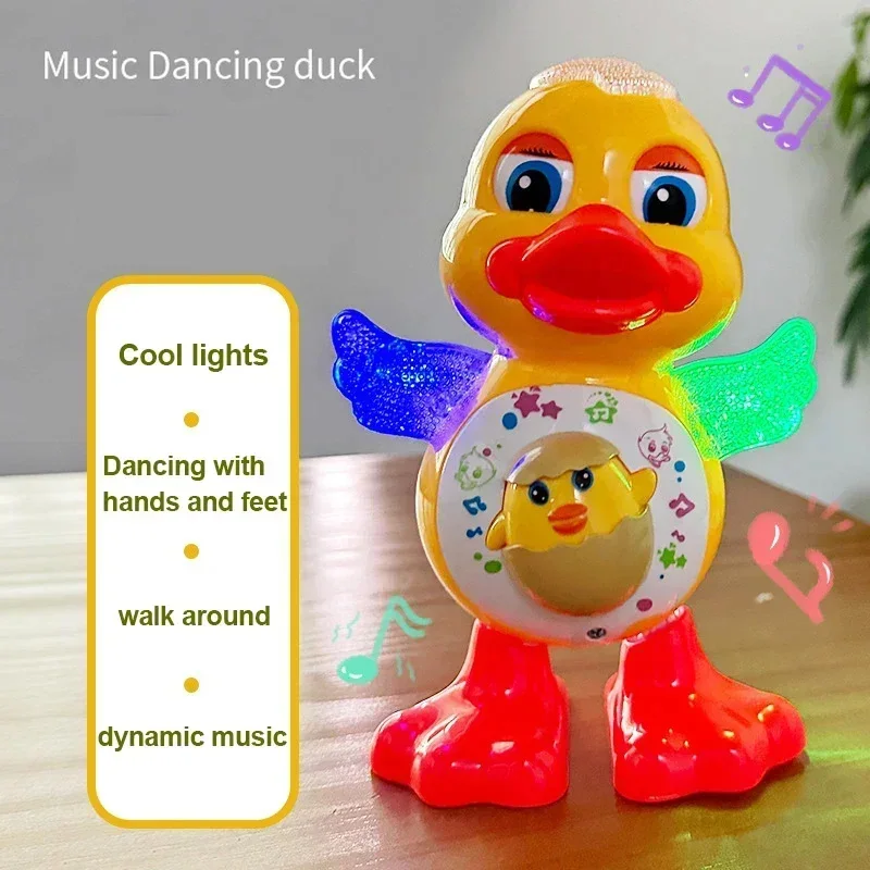 New Electric Dancing Duck Children's Music Light Educational Electronic Pet Toy Can Walk and Blink Children's Birthday Gift