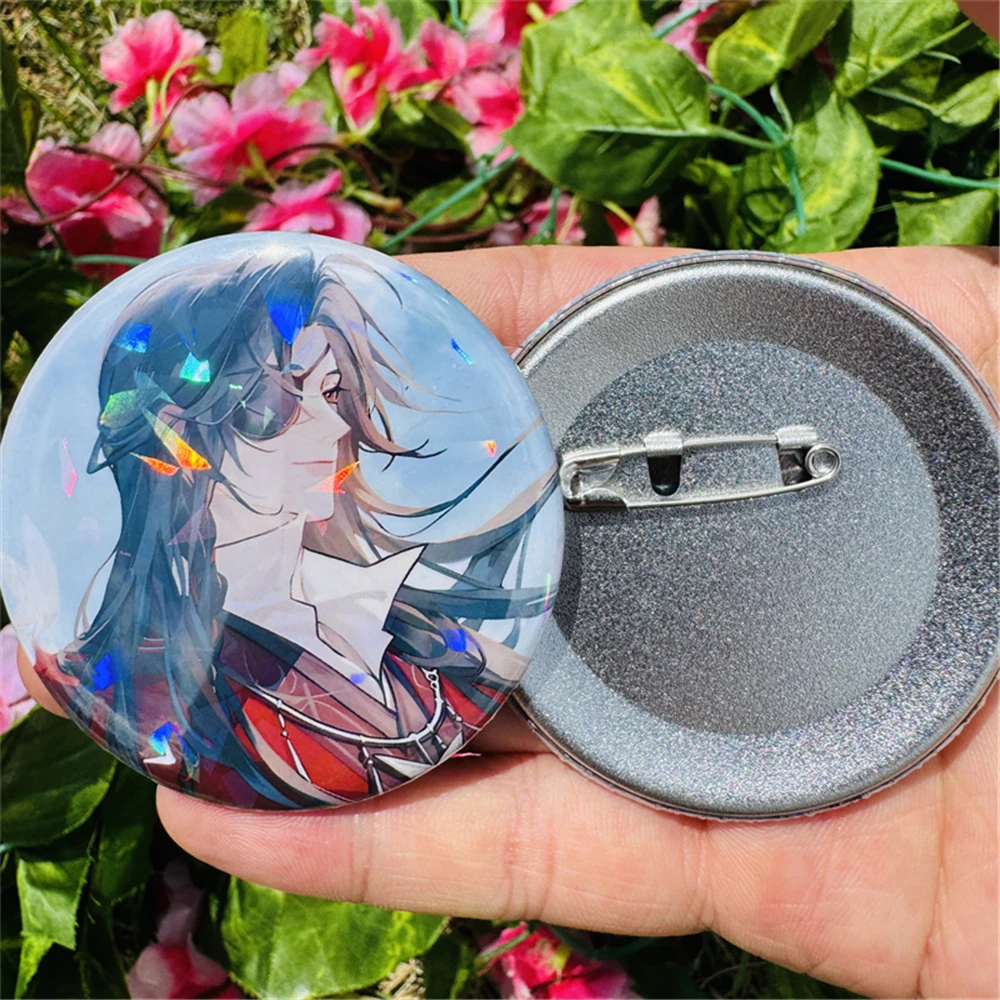 58mm 애니메이션 ‌ 천국 공식의 축복 ‌   Xie Lian San Lang Hua Cheng 코스프레 의상 배지 핀 SPTE Tinplate 브로치 크리스마스 선물
