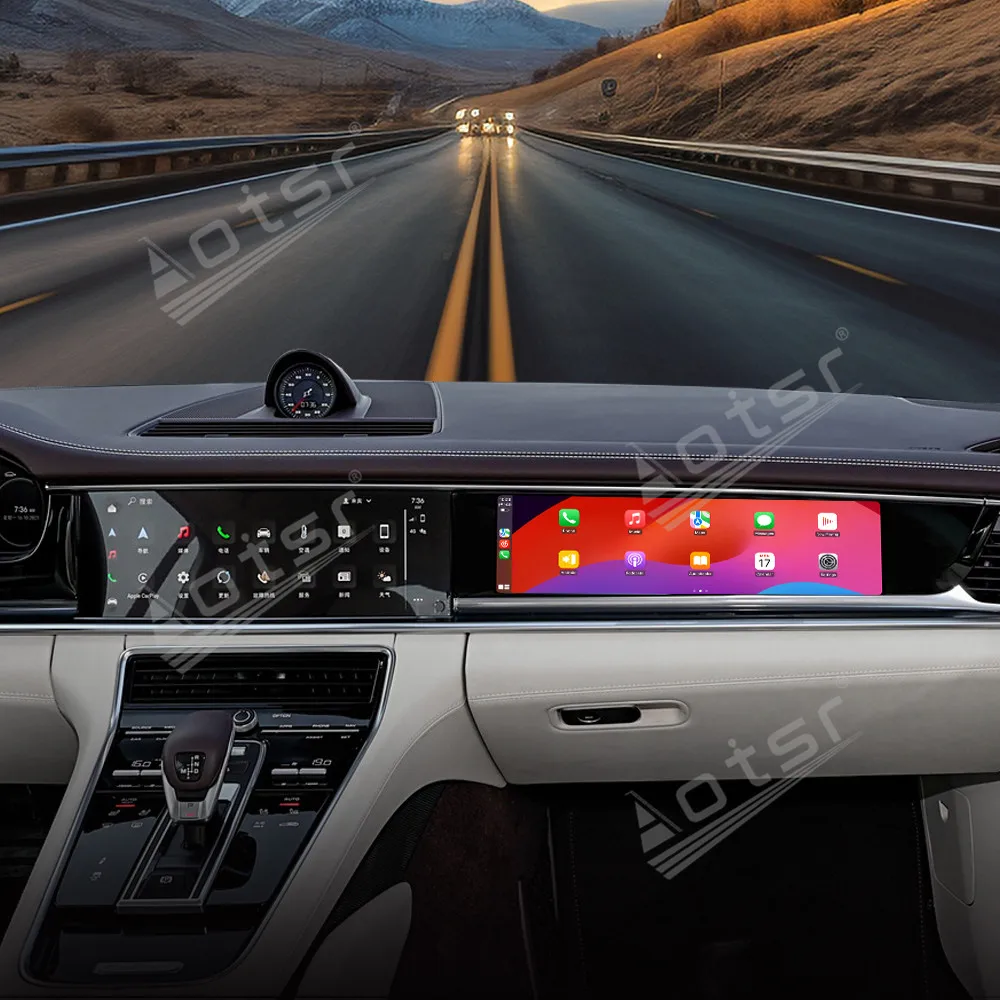 Audio Stereo Game Play Carplay 15 Inch Android 13 Car Radio For Porsche Panamera Co-pilot Screen 2018-2023 Car GPS Navigation