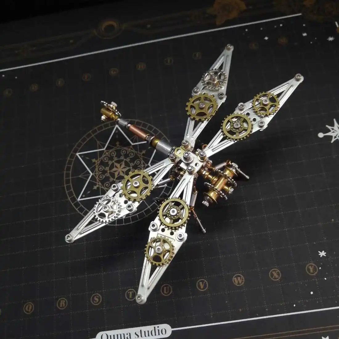 

3D Puzzles Metal Dragonfly DIY Assembly Model Kit Steampunk Mechanical Insects Assemble Toy - 200+PCS