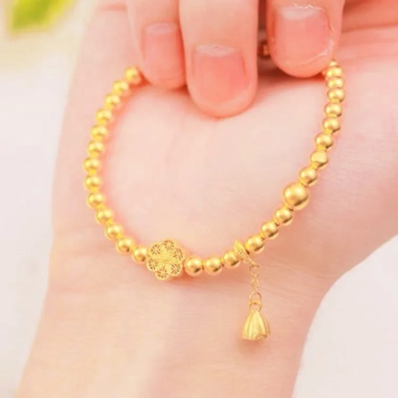 

Classic Retro Traditional Blessing Light Luxury Elegant Refined Lotus Bead String Fashion Jewelry Women's New Bracelet 2024