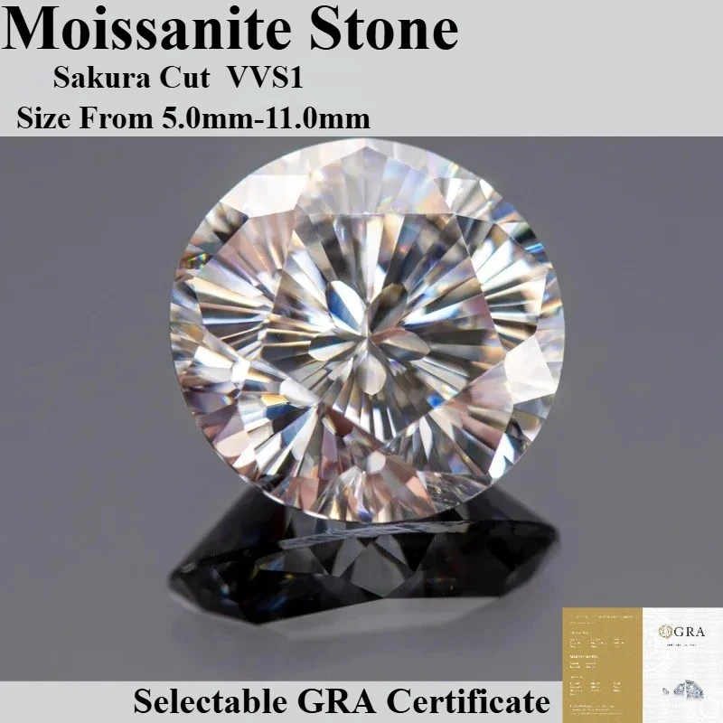 

Moissanite Sakura Cutting VVS1 D Color Special Cutting with Certificate GemStone Diy Jewelry Making Materials Wholesale