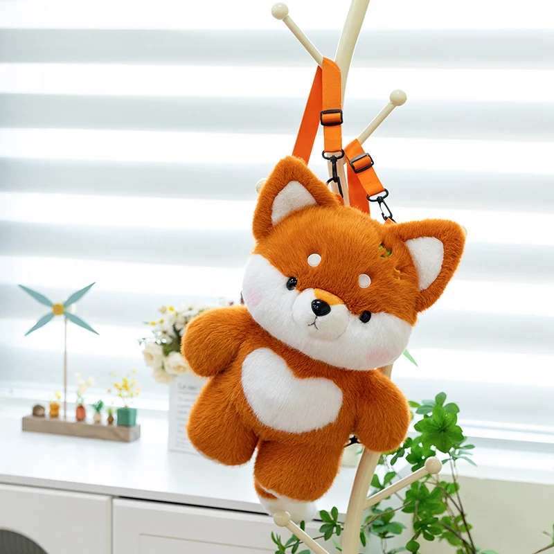 Bobo Plüschtier-Rucksack, Plüschfuchs, rosa Kaninchen, Capybara, gelbe Ente, Spielzeugtasche, weicher Hund, Geschenk für Kinder und Freunde