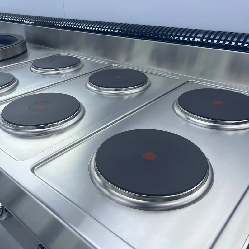 Máquina de cozinhar elétrica tlf para fritar, uso comercial, cozinha comercial, fogão de 6 queimadores de aço inoxidável