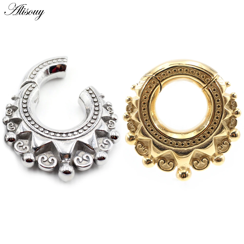 

Alisouy 1PC Stainless Steel Triangle Round Ball Ear Weights Expander Stretcher Plugs Gauges Hoop Earrings Body Piercing Jewelry