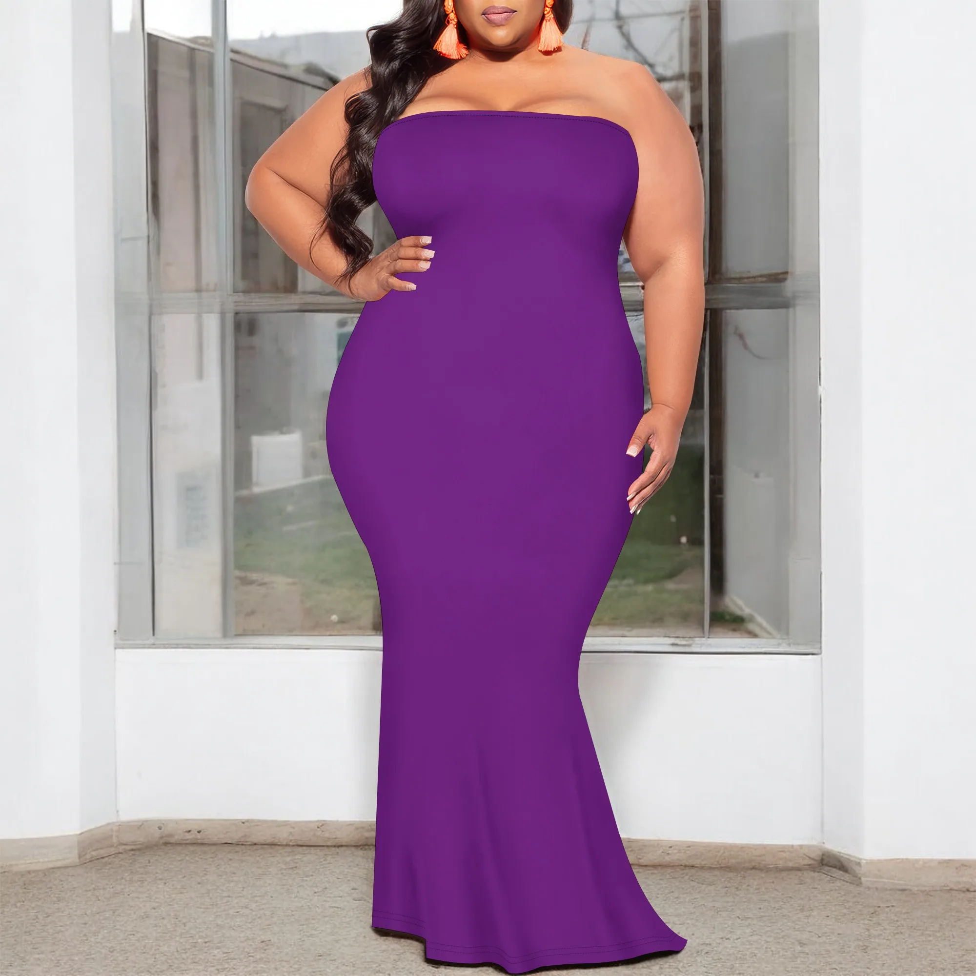 

Women's Summer Maxi Bodycon Dresses Plus Size Ruched Off Shoulder Sleeveless Floral Printed Cocktail Party Club Long Dress
