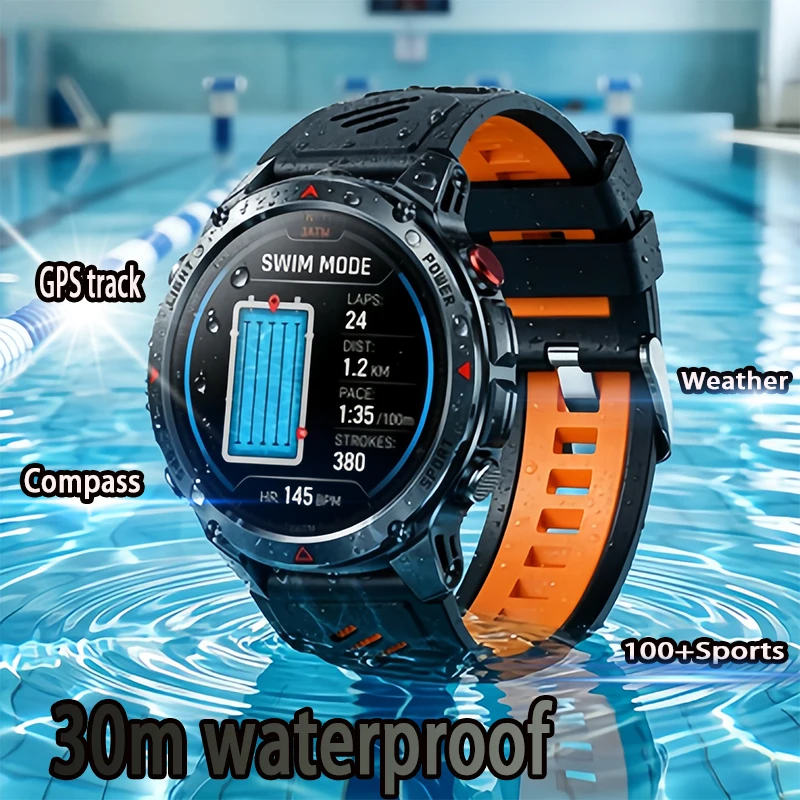 

2026 Outdoor New T-Rex 3 Military Grade Smart Watch Men IP69K Waterproof GPS HD Bluetooth Call 100+Sports Watch