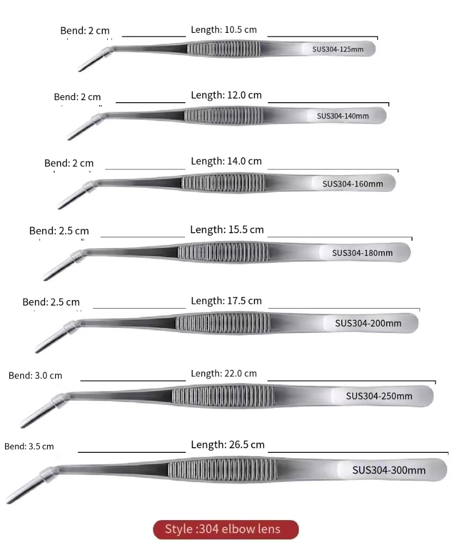 304 stainless steel extension thickening tweezers 12.5 mm-30 mm anti iodine V gardening landscape clamp