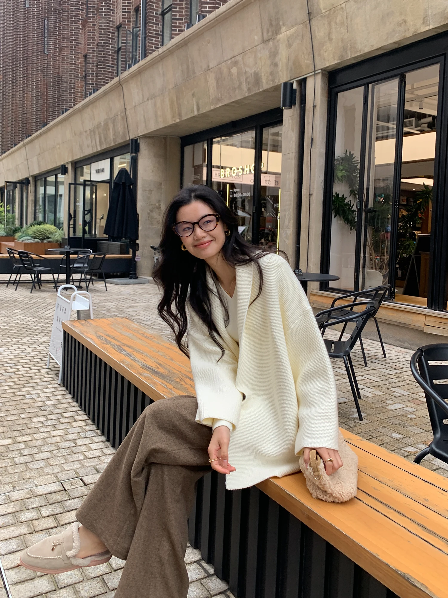 

Pusumede Lazy Sle свитер с большим воротником пальто женский свободный вязаный открытый кардиган средней длины длинный свеч осень мода