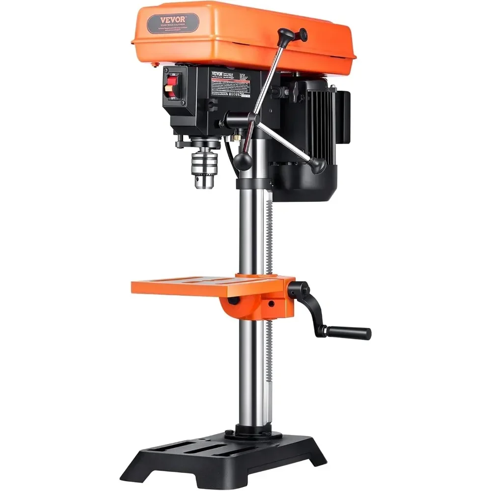 

10-дюймовый настольный сверлильный станок с двигателем 6,2 А, регулируемая скорость, 610/940/1500/2150/2800 об/мин