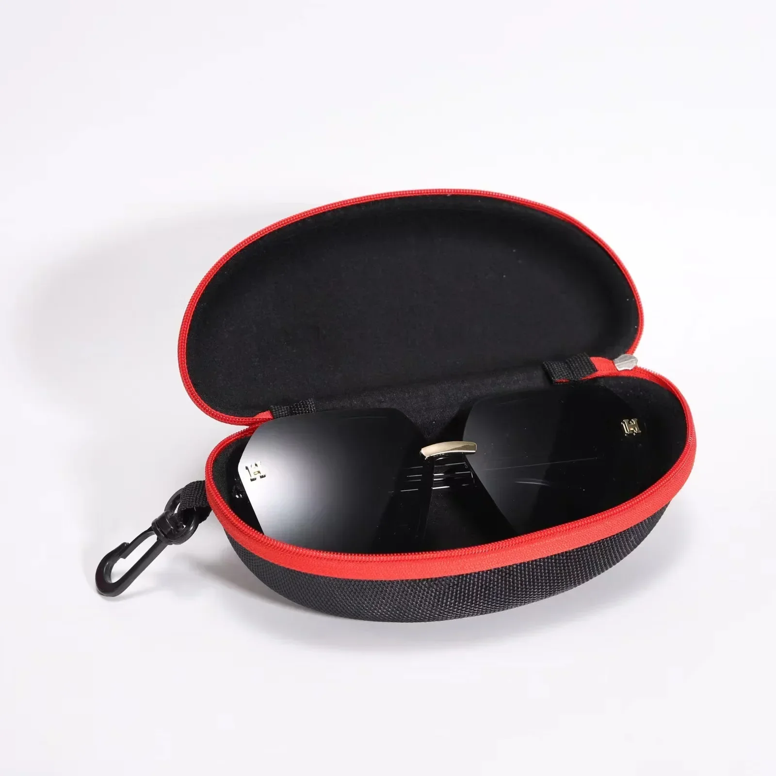 Caja de almacenamiento de gafas para hombre y mujer, Protector de gafas de sol con cremallera EVA portátil, con gancho, Unisex