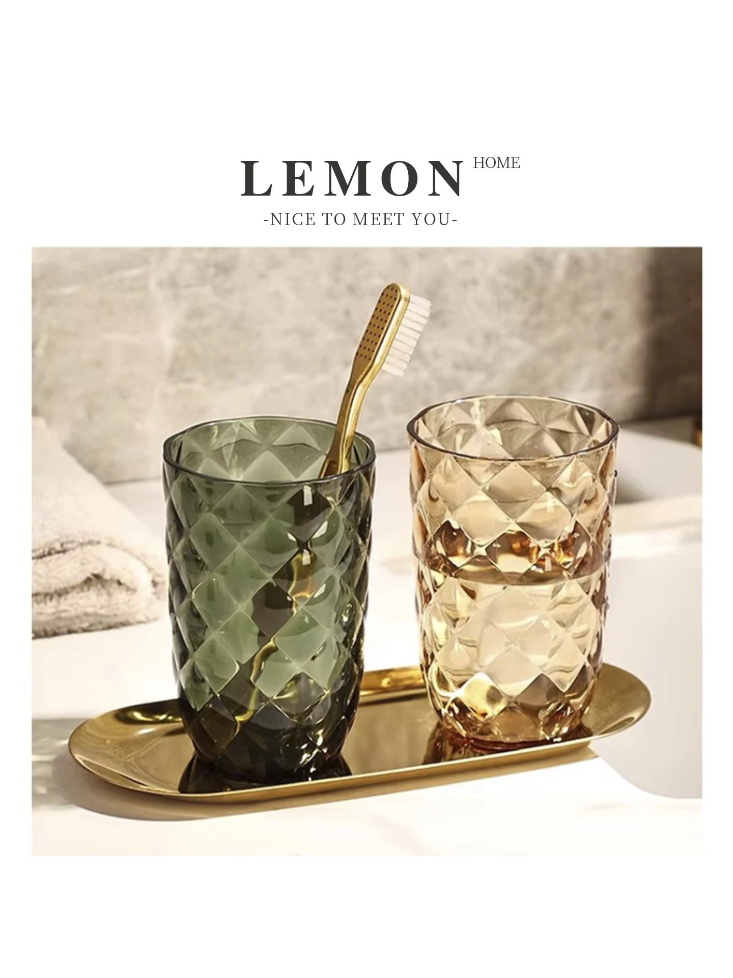 

Роскошный набор прозрачных стаканов для зубных щеток для домашнего использования, для пары, для полоскания рта, креативные аксессуары для ванной комнаты, инструменты для ухода за зубами