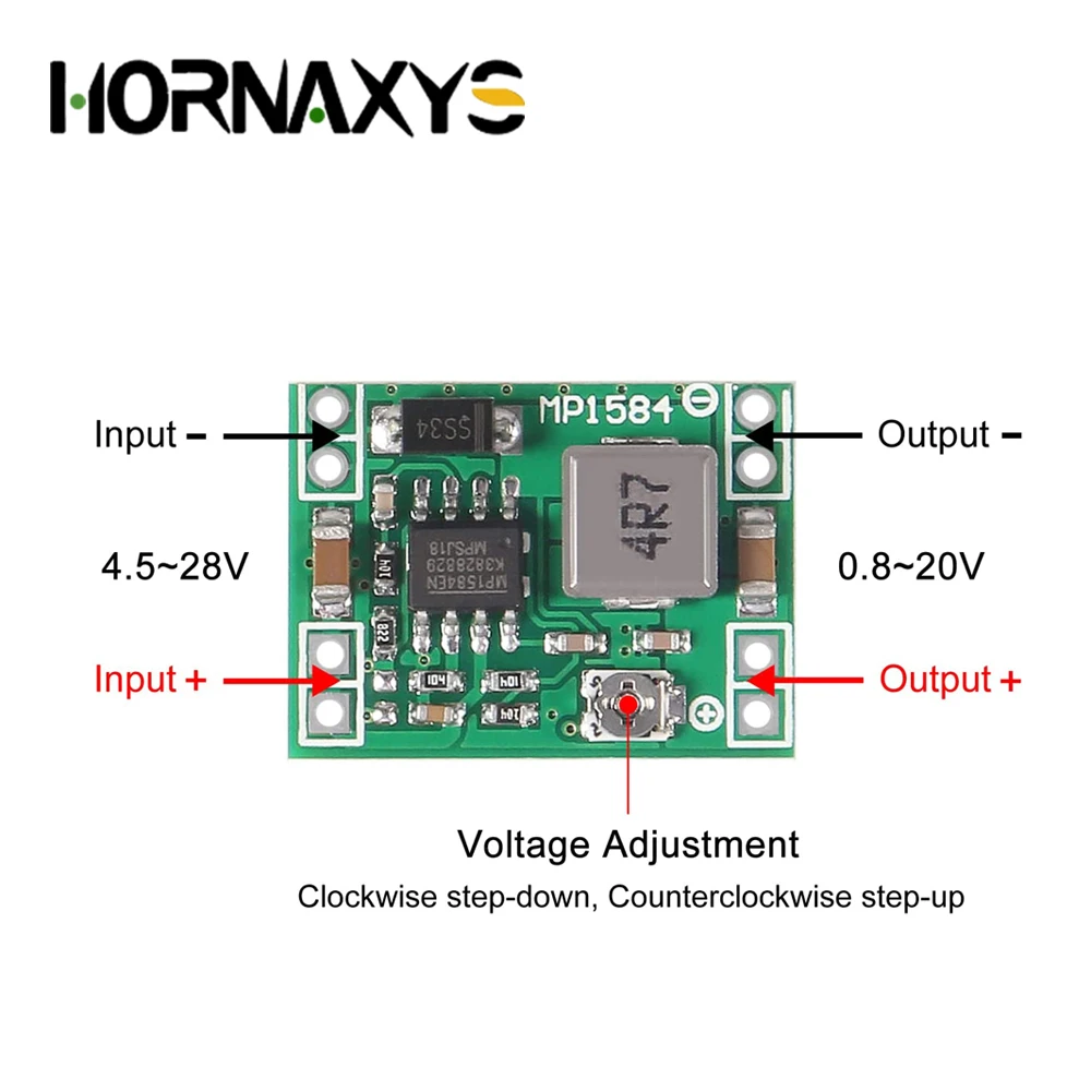 Convertidor de piezas 3A ajustable, módulo regulador de voltaje, reemplaza la placa Buck LM2596s MP1584 DC, 5/10 DC-DC, MP1584EN