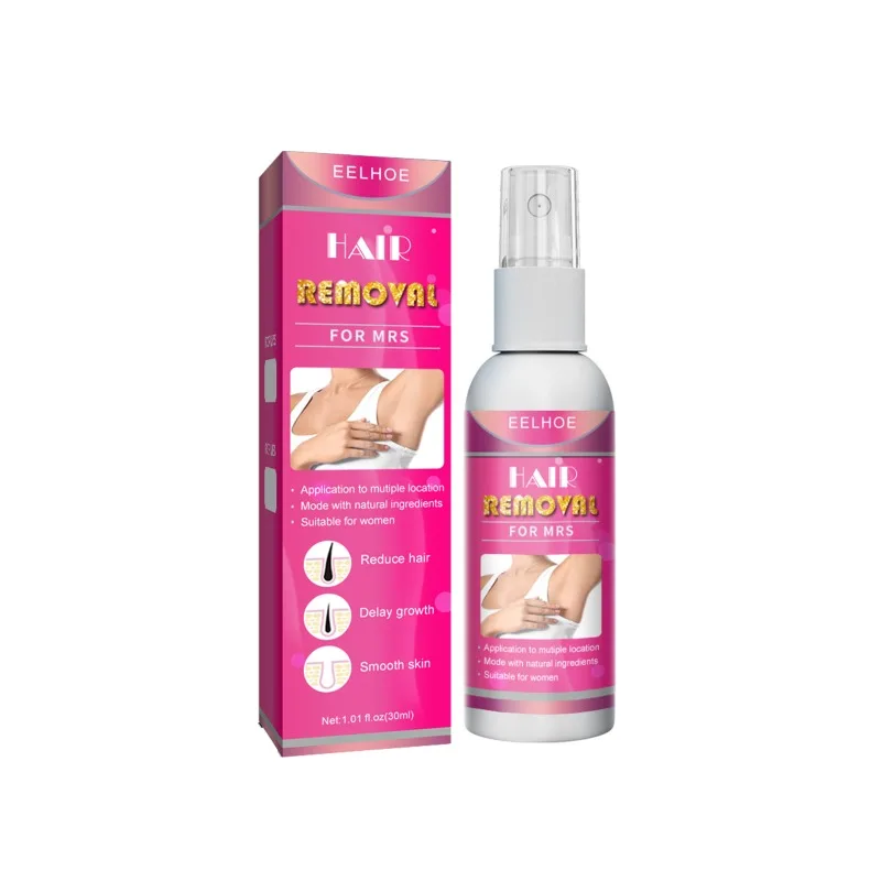 Pulverizador de depilación suave de axila, refrescante, no irritante, delicado, liso, indoloro, inhibidor del crecimiento del cabello, reparación de