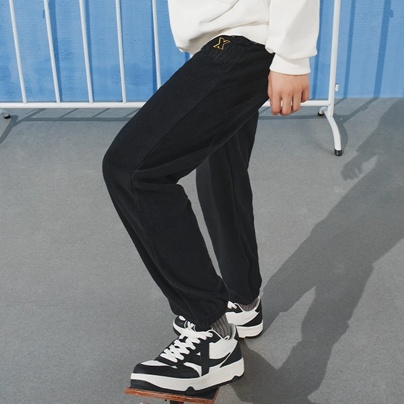 Xtep Knitting Trousers For Men  Winter Comfortable Everyday Pants Soft Outdoor Street Style Keep Warm Bottoms 876429630101