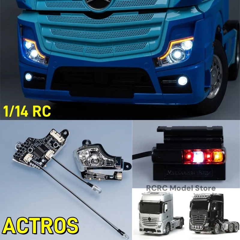

RC 1/14 ACTROS Фара Задний фонарь 5 В Система освещения Лампа Фара для Tamiya RC 1/14 GIGASPACE Трактор MFC-01 M24 Аксессуары