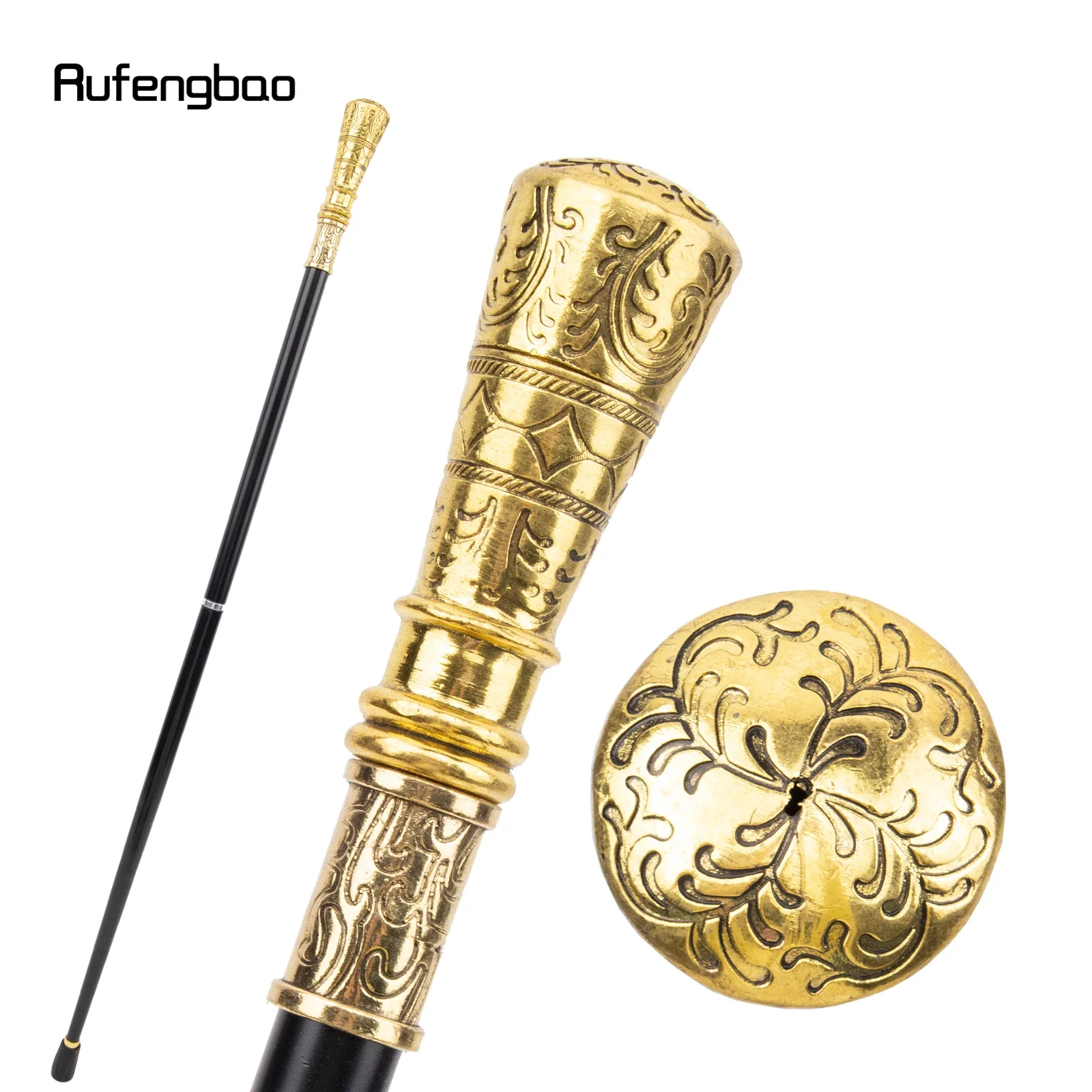 Goldene Blume Gehstock Mode dekorative Gehstock Gentleman elegante Cosplay Rohr knopf Crosier 90cm