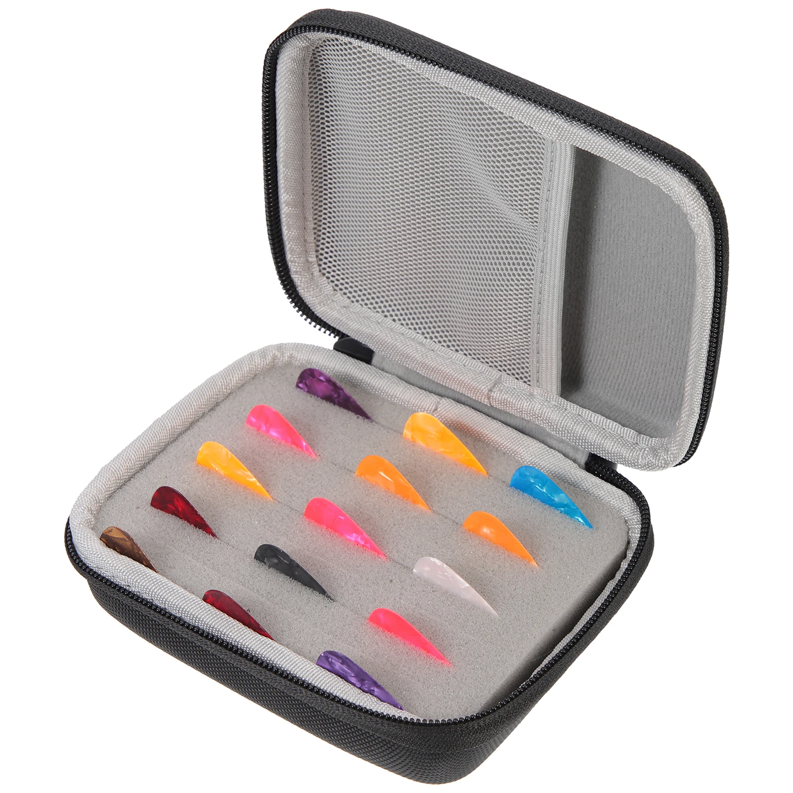 

Pick Storage Box Bass Guitar Picks Bag Container Organizer Keyring Eva Plectrum Pouch Holders
