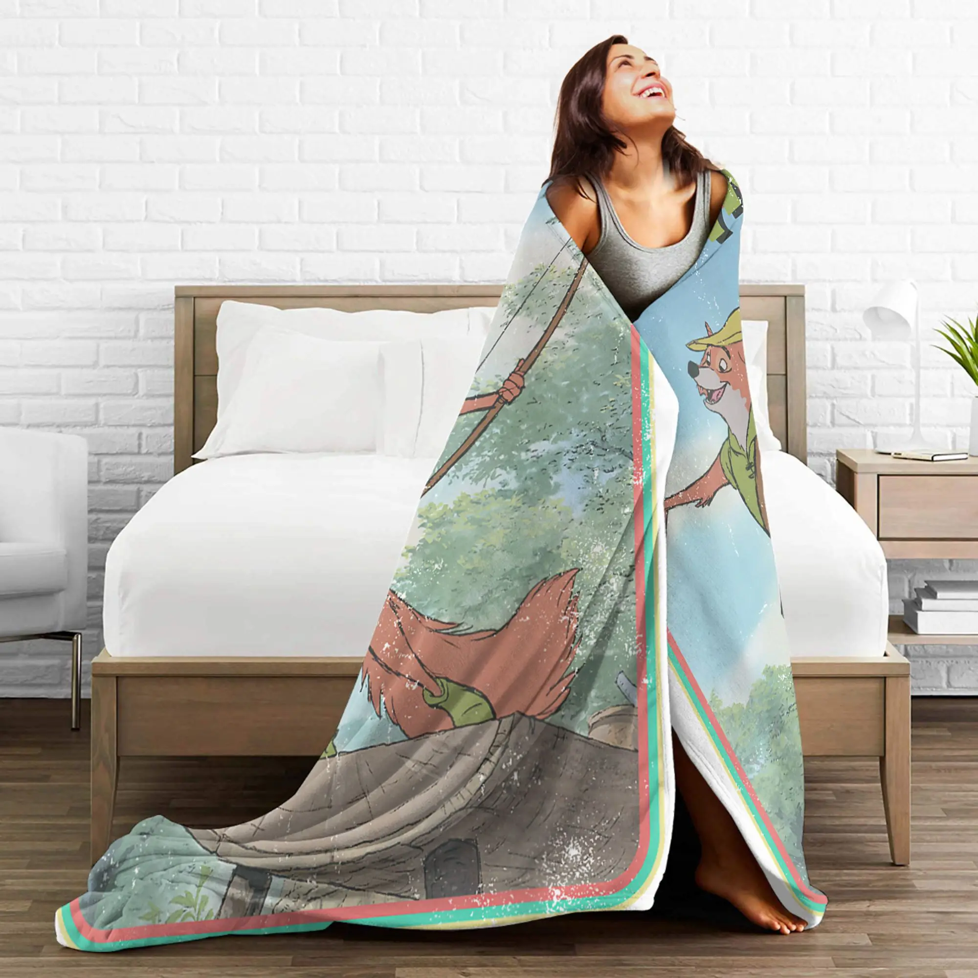 روبن هود فيلم الرماية بطانية الفانيلا الكرتون خفيفة الوزن رمي البطانيات للفراش الأريكة لحاف متعدد الوظائف