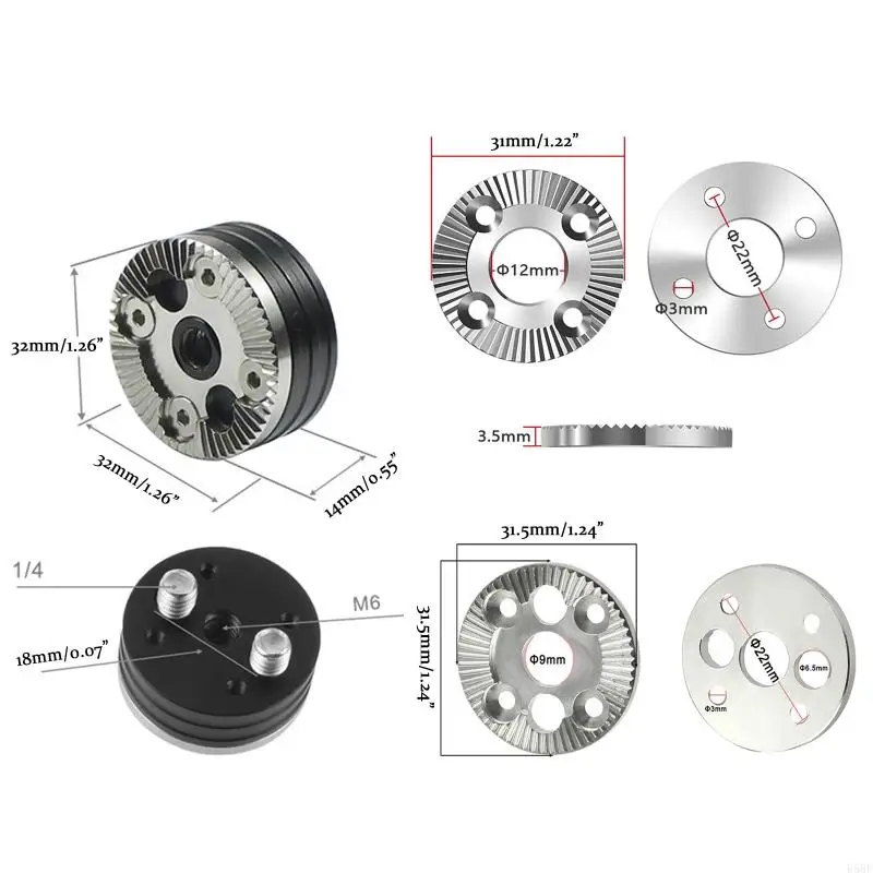 E5BF مقاوم للصدأ 32 مم ARRI ROSETTE MOUNT ADAPTER GEAR لموصل الرأس للكاميرا CAG