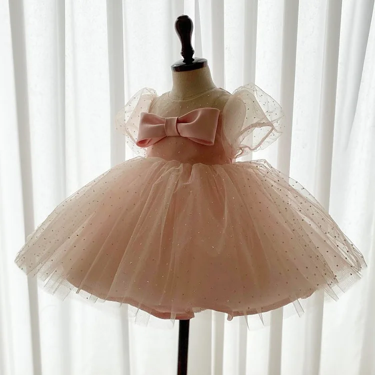 Mvozein Flower Girl Dress White Wedding Party Dress Cute Girl Kid's Dress Puffy Sleeves  Princess Dress luxury Dress for Girls