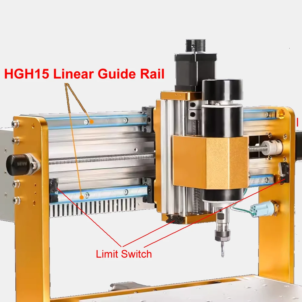 Linear Guide Rail Offline Aluminum Mini CNC Router 3018 Plus Engraving Machine 500W Spindle 5.5W 10W Laser PCB Milling Machine