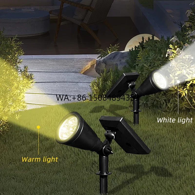 Outdoor Lighting Waterproof ABS Material Mounted Spotlight Waterproof Solar Garden Lamp